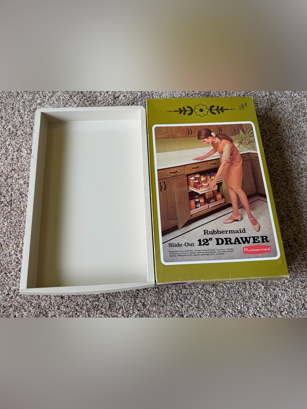 Rubbermaid Slide-Out Pantry Drawer Organizer Tray Vintage 1967 NIB!
